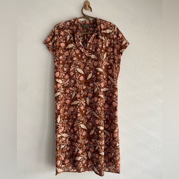 Tysa Resortwear Floral Pink and Brown Dress - Picture 1 of 5